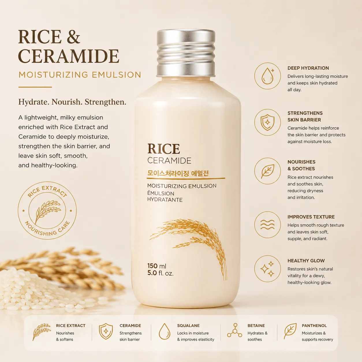 The Face Shop Rice & Ceramide Moisturizing Emulsion 150ml