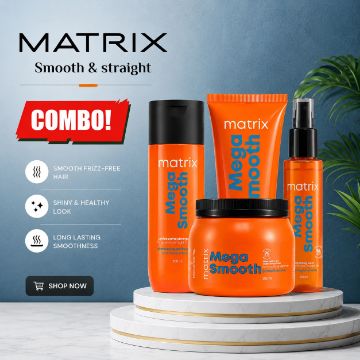 Matrix mega smooth shampoo conditioner mask serum combo