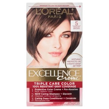 LOreal Paris Excellence Creme Permanent Triple Care 5 Medium Brown Hair Color