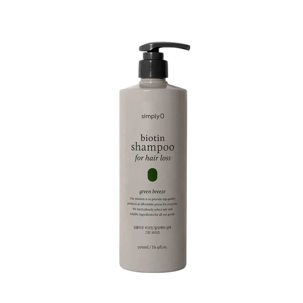 simplyO Biotin Shampoo for Hair Loss Green Breeze 500ml