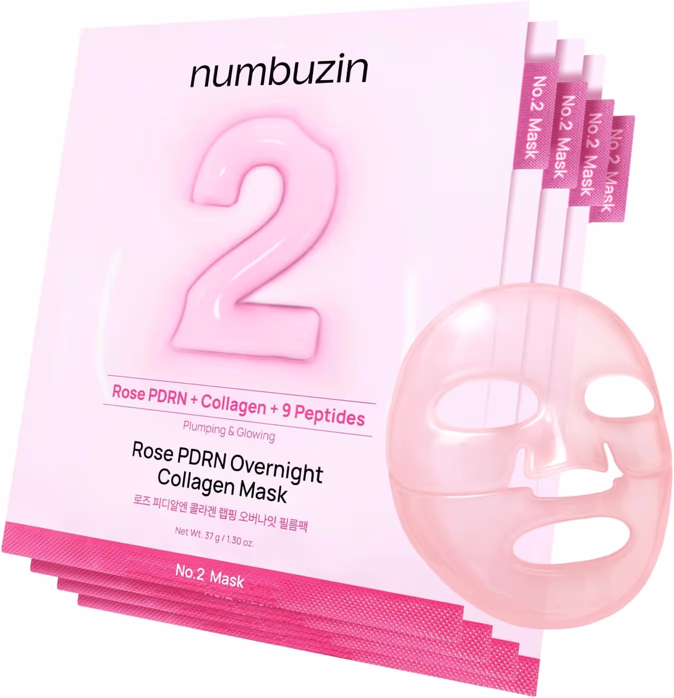 NUMBUZIN No. 2 Rose PDRN Overnight Collagen Mask (37g*4ea)
