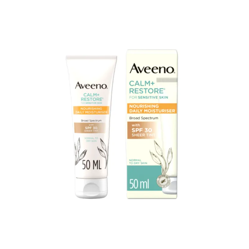 Aveeno Calm+Restore Nourishing Daily Moisturiser For Sensitive Skin 50ml - SPF 30